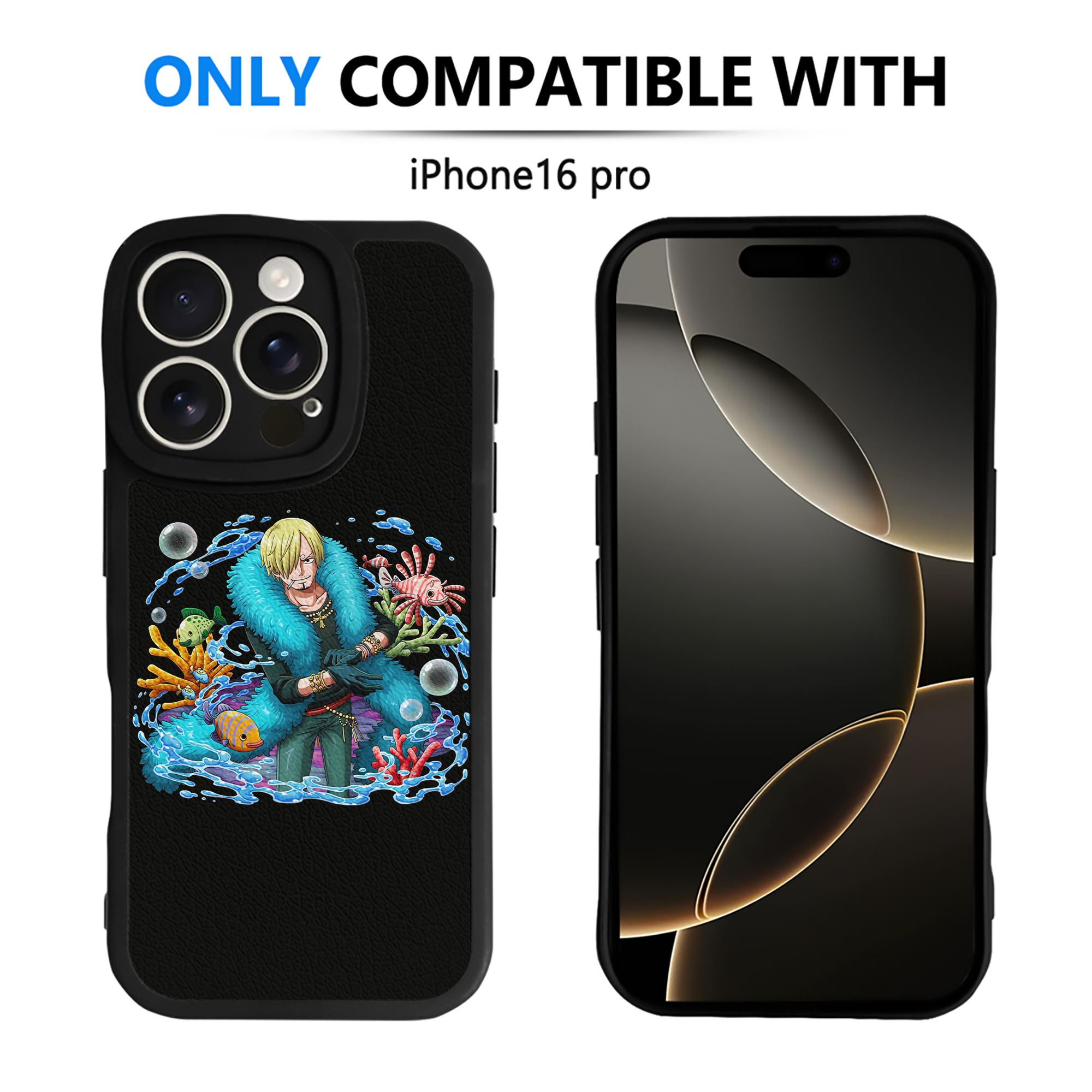 （画像用） ワンピース サンジ ONE PIECE Sanji 【iPhone 16シリーズ対応】シリコンスマホケース（レザー調） 材質：シリコン